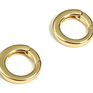 Messing Federverschlüsse - Goldkreisförmiger Ring - Offener Federverschluss - 18K echt vergoldete BHs - Schmuckzubehör - 15.6x15.2x2.7 mm - RGP3481