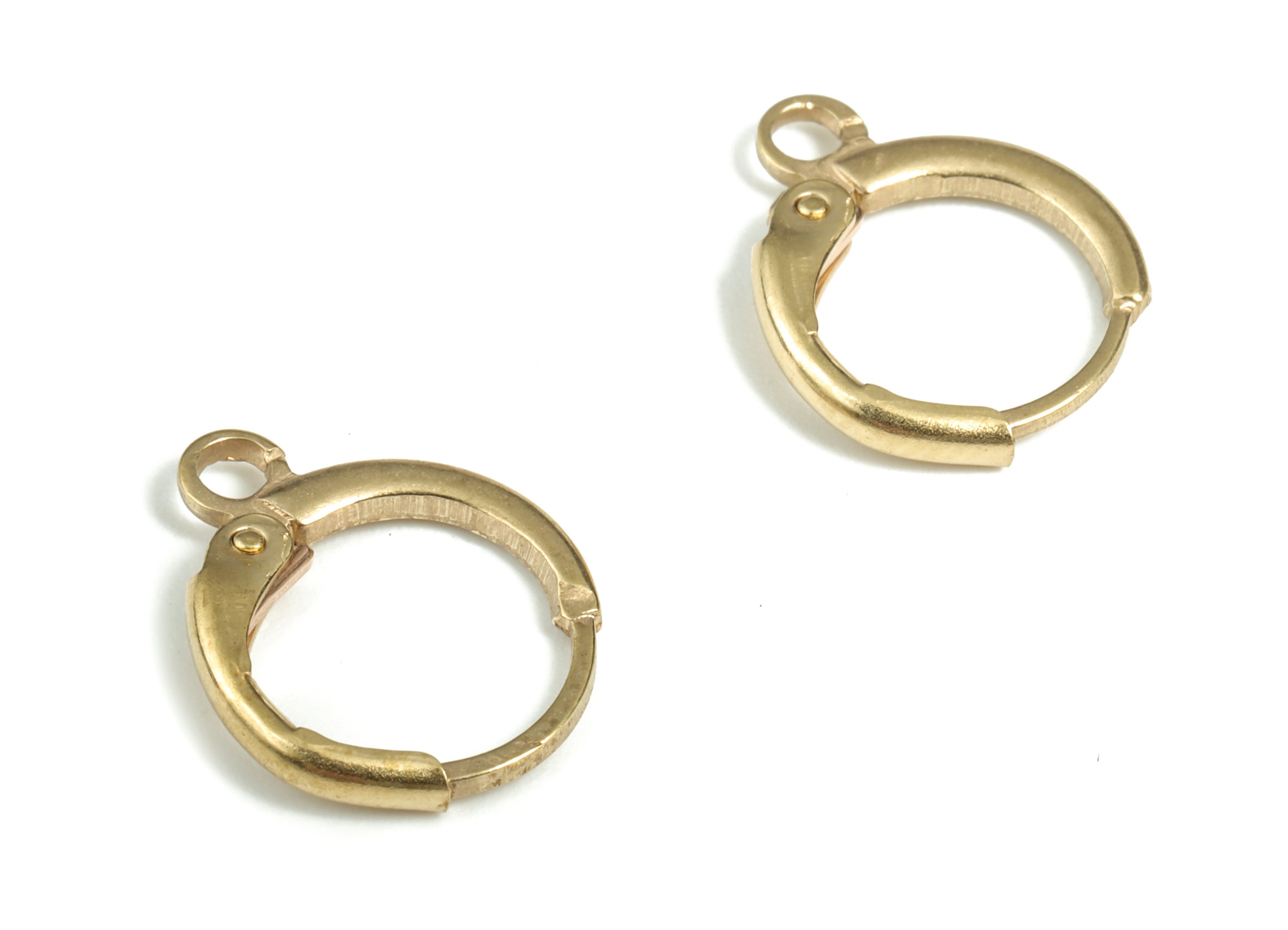 Brass Leverback Round Earring Clasp - Raw Brass Plain Leverback - Earring Findings - Jewelry Making Supplies - 14.46x11.66x1.85mm - PP3763