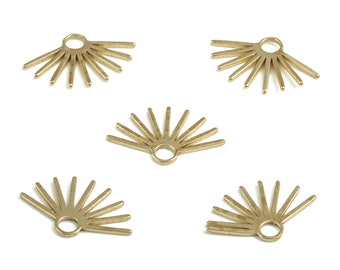Amuletos de pendientes de latón - Colgante de adorno de flecos de latón crudo - Hallazgos de pendientes - Suministros de joyería - 12.7x7.9x0.54mm - PP3715
