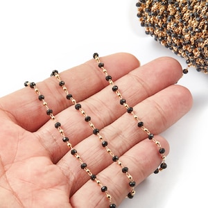 Bead Chain - Ball Satellite Soldered Chain - Brass Cable Chain - 18K Real Gold Plated - Miyuki Bead Chain - 0.12&quot; x 0.08&quot; x 0.01&quot; - RGP1024D