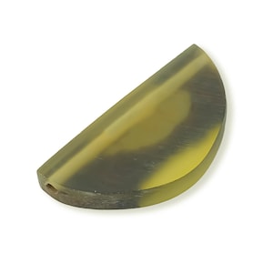 Epoxy Ebony Wood Pendant - Resin&Wood Semicircle Pendant - Clear and Brown Half Moon Pendant with 2 Holes  - 15.7x31.8x5.67mm - BB1051D