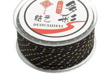 2mm Nylon Braided Rope - Two Color Eight Strand Rope - Craft Braided String - Handwoven Rope - Woven Multicolor Craft - 10m/Roll - HM1061A