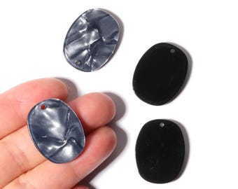Acetate Acrylic Oval Charms – Pendant Jewelry Findings (26x13.7mm)