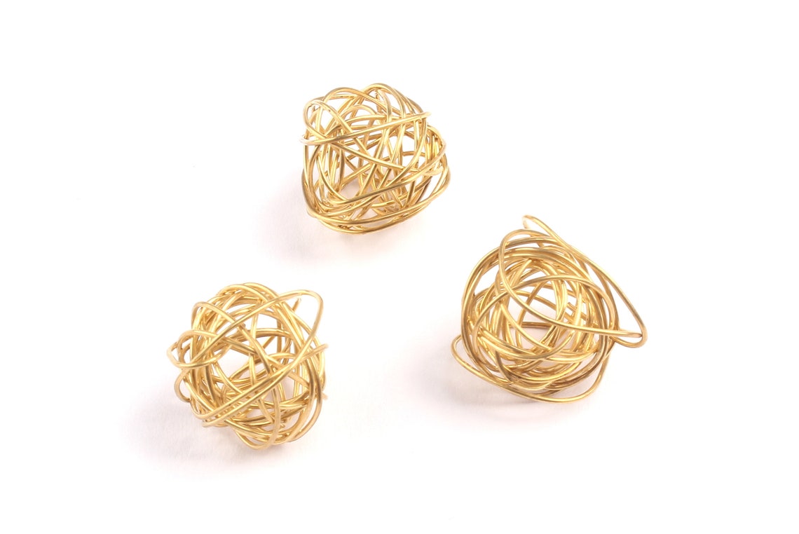 Brass Wire Ball Raw Brass Wire Ball Charms Earring Findings Etsy