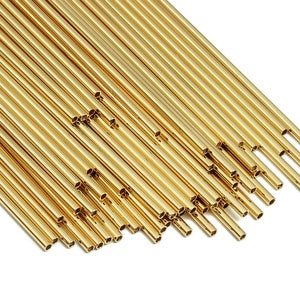 Brass Himmeli Tubes - Brass Himmeli DIY Tube Beads - Geometric Shapes - For Air Plants - 18k Real Gold Plated Brass -2x0.2x150mm-RGP4048-150