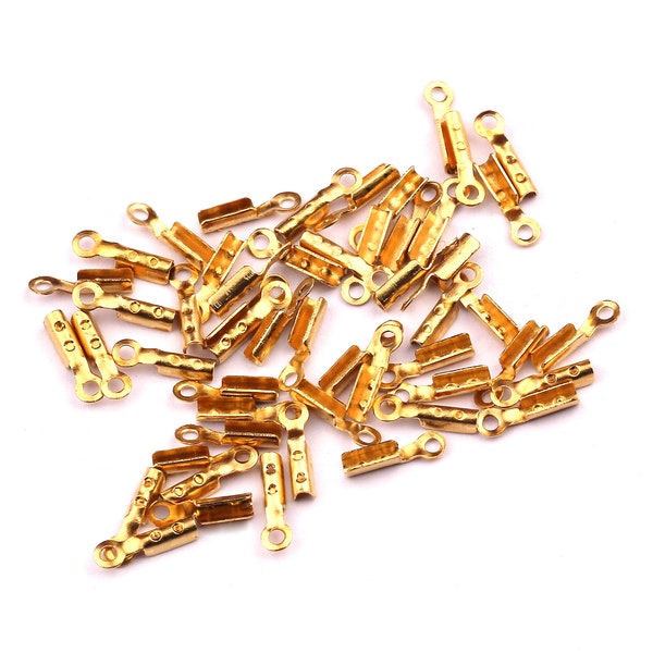 Crimp Connector - Raw Brass Crimp Bead - Chain Connector - Chain end - Jewelry Making - 7.5x2.2mm - PP1174
