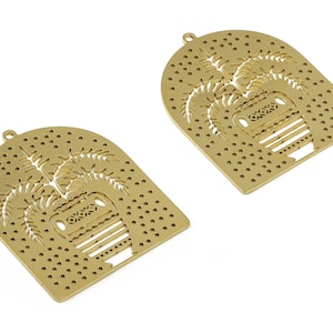 Messing Diamond Earring Charms - Raw Brass Vaas Hanger - Earring Bevindingen - DIY Sieraden Maken Benodigdheden - 35.3x28.11x0.71mm - PP4607