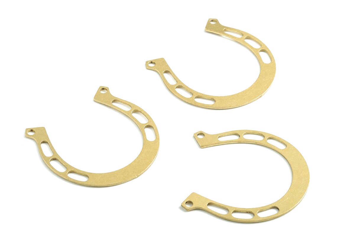 Brass Horseshoe Earring Connector Raw Brass Horseshoe Etsy