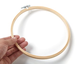 Bastidores de bambú para bordar - Bastidores para punto de cruz - Bastidor redondo de bambú para bordar - Accesorios para bordar - 180x180x7,7 mm - HM1005
