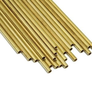 Round Brass Himmeli Tubes - Raw Brass Himmeli DIY Tube Beads - Circle Pipes for Geometric Shapes - For Air Plants -3x0.2x200mm- PP4570-200