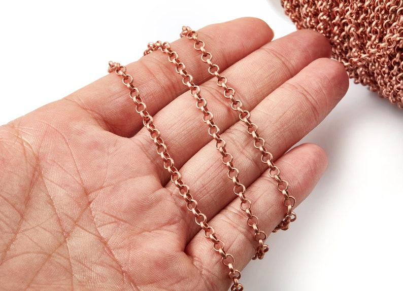 CC1096 Iron Rolo Chain Iron Chain Soldered Round Rolo Chain for Necklace Bracelet Jewellery Making 0.15 x 0.15 x 0.04