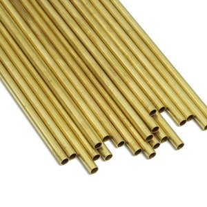 Round Brass Himmeli Tubes - Raw Brass Himmeli DIY Tube Beads - Circle Pipes for Geometric Shapes - For Air Plants -3x0.2x170mm- PP4570-170