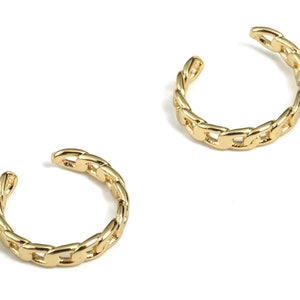 Brass Ear Cuff No Piercing - Ear Cuffs – Earring Gold Cuff - Ear Cuff non pierced - Gold fake piercing - 12.93x12.37x1.1mm - RGP2909