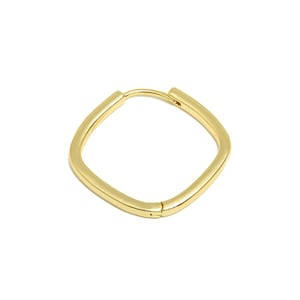 Brass Square Hoop Earring - Gold Huggie Earring for Girl - Minimalist Daily Wear Earring - 18K Real Gold Plated -23.07x22.35x2.04mm- RGP9138