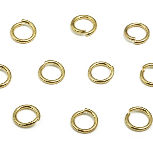 Brass Open Jump Rings - 5x0.8mm - 18K Real Gold Plated Brass - Not Soldered - Jewelry Making Supplies - 5x5x0.8mm - RGP4138-5*0.8