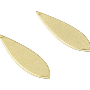Personalized stamping blank - Brass Drop Earring Charms - Raw Brass Drop Pendant - Brass Drop Connector - 31.04x9.26x1mm - PP3452