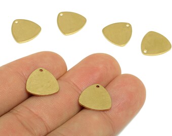 Messing Dreieck Ohrring Charme - Rohes Messing Oval Dreieck Ohrring Charme - Messing Geometrie Anhänger - Ohrring Finden - 13x13x1mm - PP10192