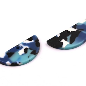 Acetate Semicircle Charms - Semicircle Pendant -  Earring Findings - Jewelry Supplies - Color Code: A16 - 33.5x16.5x2.6mm - AC1006A