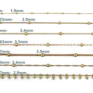 Iron Ball Satellite Curb Chain - Raw Brass Ball Beaded CableChain - Satellite Snake Chain - Soldered Faceted Chain - Triple Satellite Chain