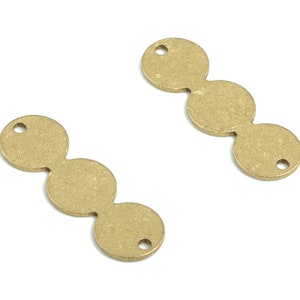 Personalized stamping blank - Brass 3 Round Earring Connector - Raw Brass 3 Circle Earring Charms and Pendant   - 20x6x0.59mm - PPM3213