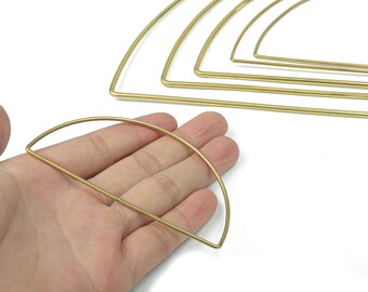 Brass Semi Circle Macrame Ring - Raw Brass Curved Himmeli Tube Half Moon Hanging Decor - Hoop Hanging Art - D Wall Home  Decor  Metalwork