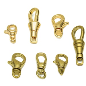 Lobster Swivel Clasps -Brass Lobster Clasp - Raw Brass Parrot Clasps - Turn Parrot Clasp With Loop - Jewelry Supplies - 18K Real Gold Plated