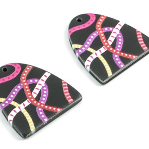 Acrylic Semi Ellipse Orecchino Charms - Acrylic D Charm - Orecchini Risultati - Forniture gioielli - 24.83x22.45x2.56mm - AC1968A
