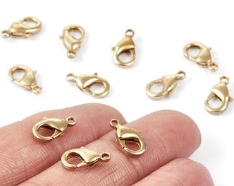 Brass Parrot Clasp - 902 Raw Brass Lobster Claw Clasps - Jewelry Supplies - 12mm x 6,45mm - PP1656
