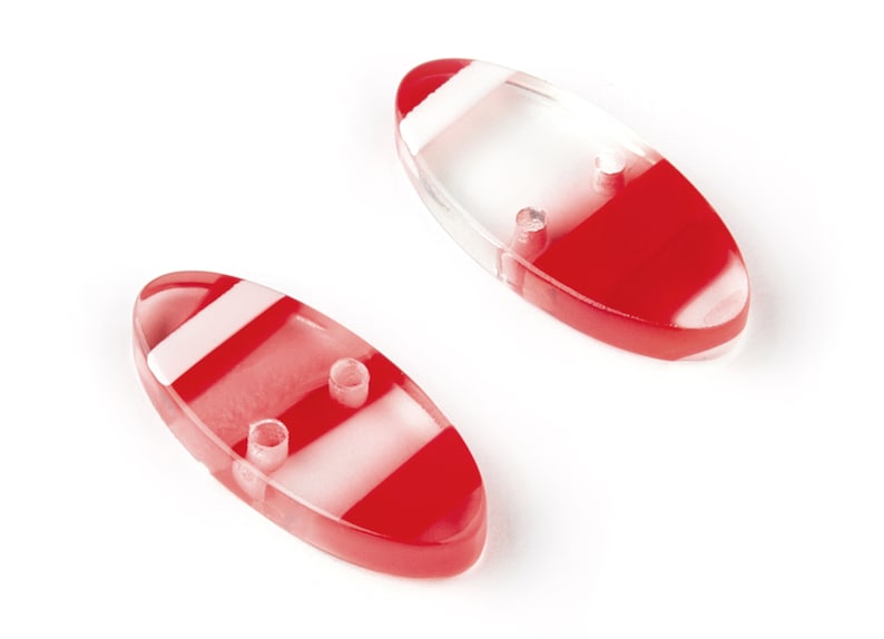 Circle Earrings and Pendant AC1525-A171 2 Holes Earring Findings Acetate Oval Connector Color Code: A171-20.1x9.16x2.77mm