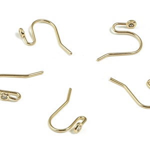 18K Real Gold Plated Brass Earring Wire - Brass Ear Wire - Earring Findings- Gold Earring Wire- Jewelry Supplies- 16.33x9.86x0.74mm- RGP4044