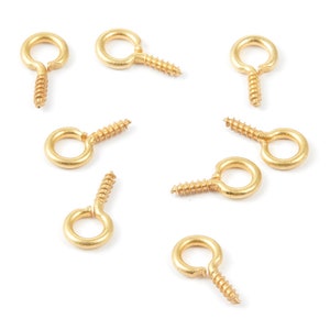 Eye Hook Screw - 7X12.7 - Raw Brass Eye Hook Screw - Jewellery Making - 12.5x7mm - PP1705