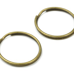 Antique Bronze Metal Key Rings - Split Rings - Circle Key Rings - Keychain Connectors - Key Ring Findings - 27.62x27.62x1.5mm - PP2852AB
