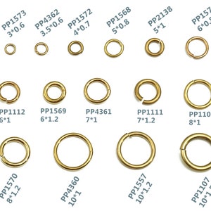 Brass Closed Jump Rings - Raw Brass Circle Closed Jump Ring - Round Wire - Not Soldered - 3*0.6  3.5*0.6  4*0.7  ...10*1  10*1.2  10*1.5mm