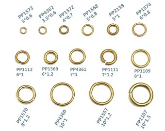 Brass Closed Jump Rings - Raw Brass Circle Closed Jump Ring - Round Wire - Not Soldered - 3*0.6  3.5*0.6  4*0.7  ...10*1  10*1.2  10*1.5mm