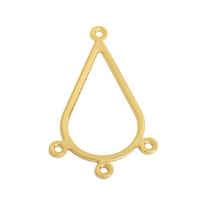 May include: Gold teardrop-shaped pendant with four jump rings. The pendant is a simple, elegant design that can be used for a variety of jewellery projects.