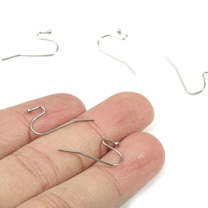 Stainless Steel Earring Hook - 304 Stainless Steel Ear Wires - Ball Head - Earring Findings - Jewelry Supplies - 20.62x12x0.71mm - SS1165