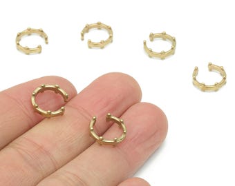 Raw Brass Ear Cuff - Brass Cuff Earrings - Cartilage Ear Cuff - No Piercing Ear Cuff - Jewelry Making Supplies - 11.91x11.91x1.11mm - PP5186