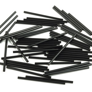 Matte Black Himmeli Tubes - Raw Brass Round Himmeli DIY Tube Beads - Circle Pipes for Geometric - For Air Plants - 2.5x0.2x50mm - PP4569B-50