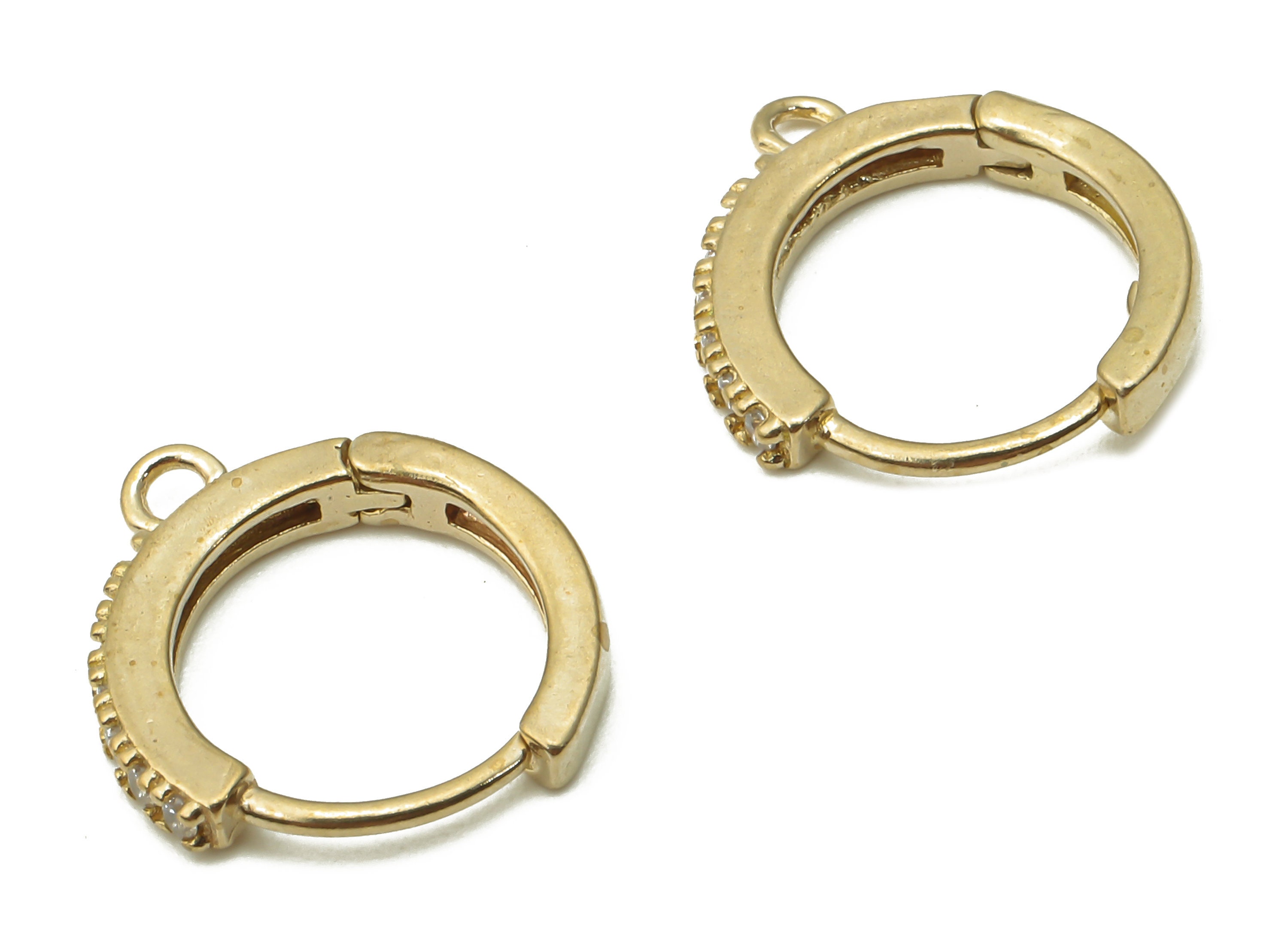 Brass Hoop Earring Charms - Raw Brass Huggie Hoop Earring