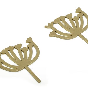 Brass Lotus Earring Charms - Raw Brass Flower Pendant - Jewelry Making Supplies - 29.76x27.66x0.75mm - PPA0724