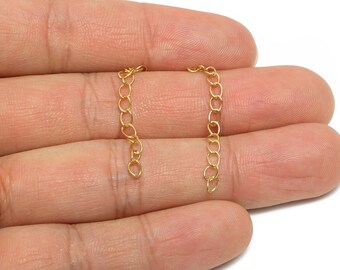 5cm Extender Curb Chain - Gold Chain for Necklace or Bracelet - Extension Chain - Craft Jewelry Component - 18K Real Gold Plated - RGP10821