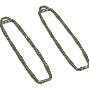 Alloy Rectangle Earring Charms - Gunmetal  Textured Rectangle Pendant - Gunmetal plating - Jewelry Supplies - 60.57x14.42x1.86mm - ZZ1741GM