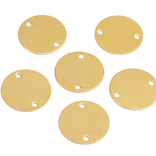 Brass Round Connectors Raw Brass Round Pendant and Necklace Etsy