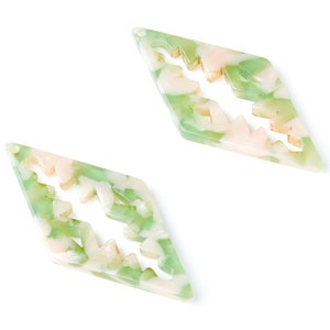 Acetate Rhombus Earring Charms - Rhombus Shaped Pendant - Earring Findings - Jewelry Supplies - Color Code: A38 - 50.3x24.5x2.78mm - AC1373H
