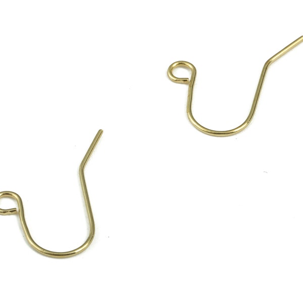 Raw Brass Hook Charms - Brass Earring Connector- Raw Brass Earring Charms - Brass Wire Pendant - Jewelry Supplies - 17.64x13.54x0.6mm-PP3761