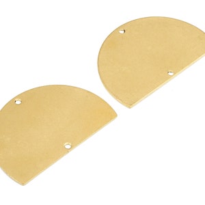 Personalized stamping blank - Brass Semicircle Connectors - Raw Brass Semicircle Connector Pendant - 38.04x25.1x0.79mm - PP2388