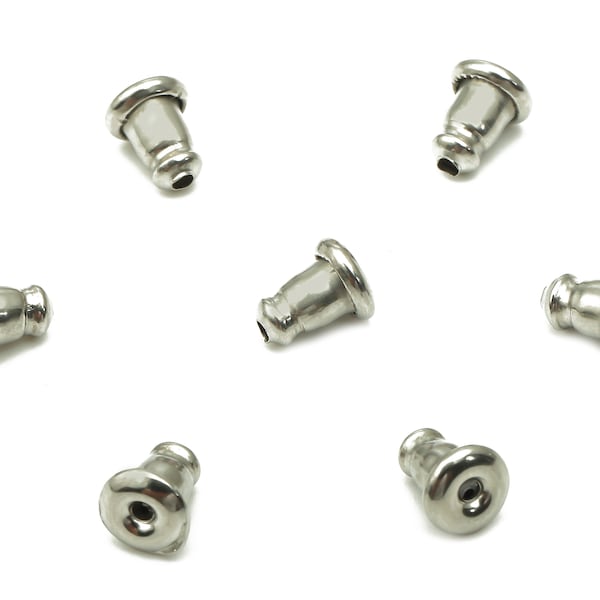 Stainless Steel Earring Back - Bullet Backs - 304 Stainless Steel Earring Stopper - Stud Stoppers - 5.88x4.6x2.94mm- SS1394