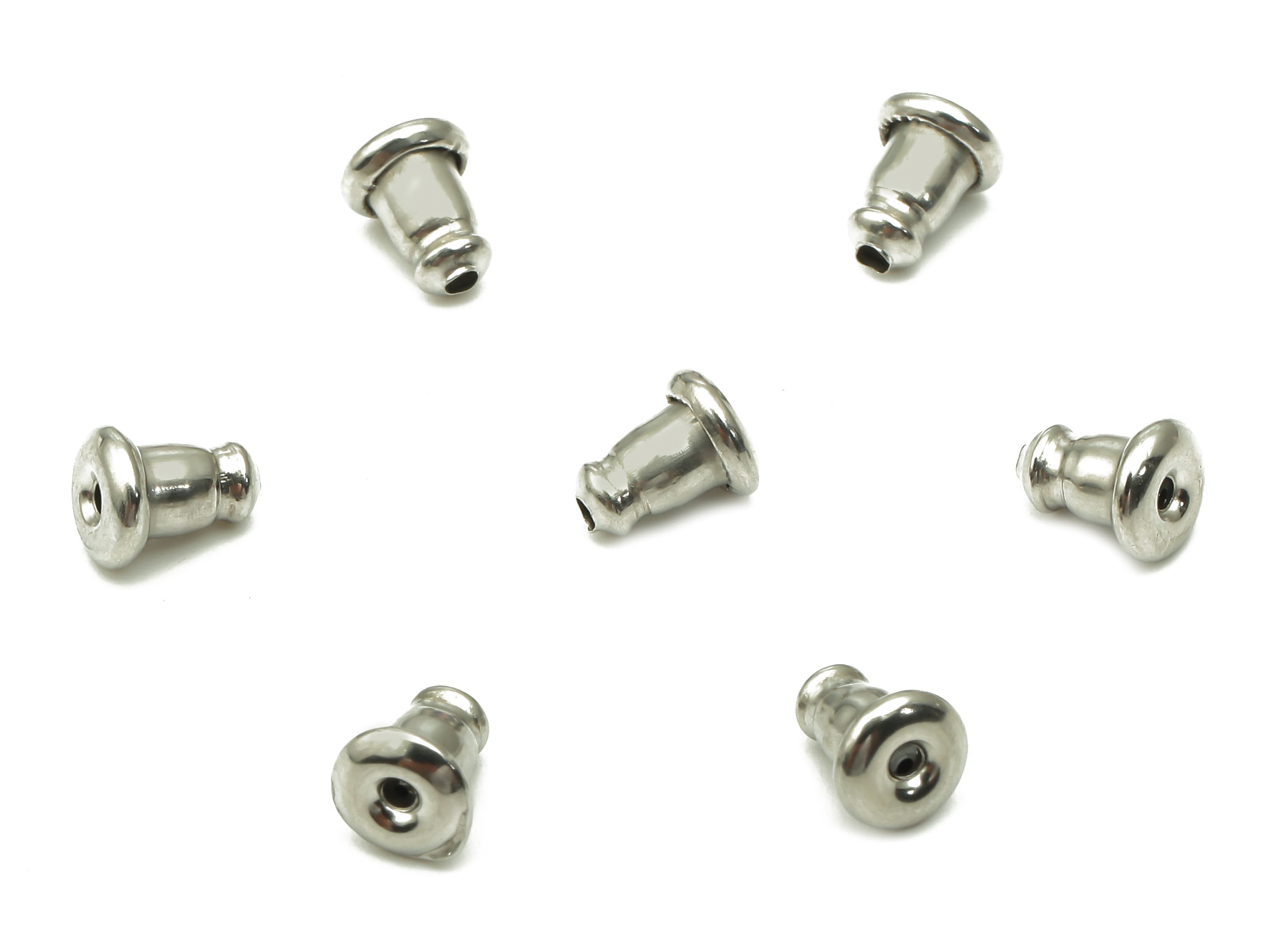 8prs Sterling Silver Earring Backs, Ear Back Stopper, 925 Silver Earring  Backing, Earring Nut for Jewelry Making, Round Ear Nut 4mm 5mm 6mm 