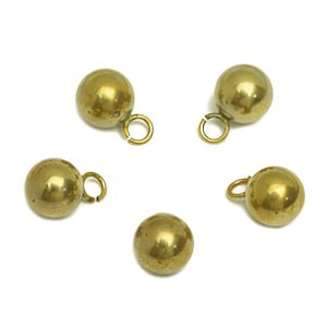 8mm Brass Ball Earring Charm - Raw Brass Ball Earring Charms - Brass Ball Pendant - Earring Finding - Jewelry Making - 8x8x8mm - PP10559