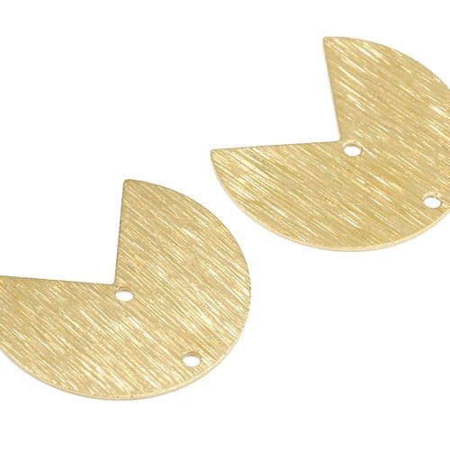 Brass Round Connectors Raw Brass Fan Pendant Necklace Etsy